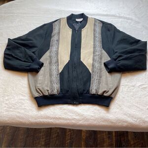 St Croix Knits Black and Tan Microfiber Polyester Jacket Size Large